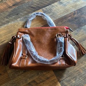 NWOT brown bag with tassels